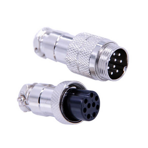 Elecbee 10sets GX16 Aviation connector  Male and Female (one Pair) 9pin StraightButt-Joint Type Solder Type  connector