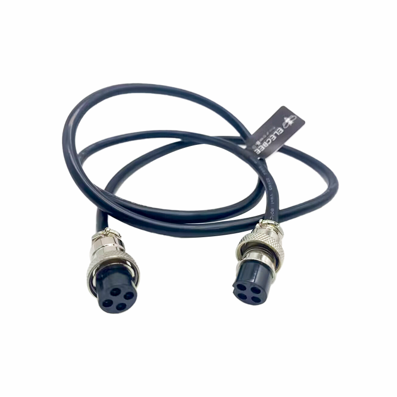 Elecbee 10pcs GX16 Aviation Connector  4pin  straight   Male  to straight  Female Butt-Joint Type with  1M Cable Butt-Joint Type