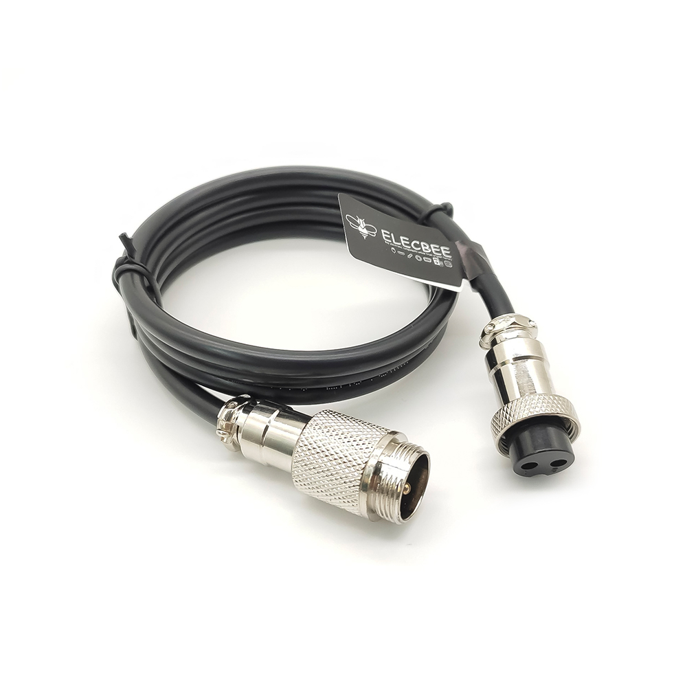 Elecbee 10pcs GX16 Aviation Connector  2pin  straight   Male  to straight  Female Butt-Joint Type with  1M Cable Butt-Joint Type