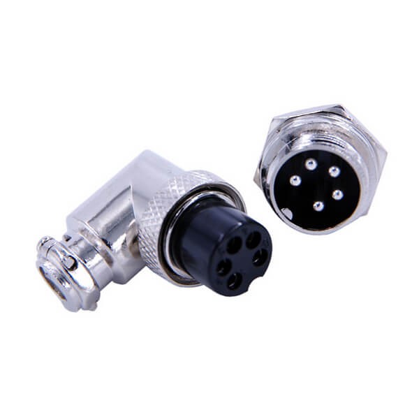 Elecbee 10sets GX16 Aviation connector  Male and Female (one Pair) 5pin StraightPanel mount Solder Type  connector