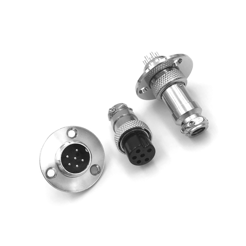 Elecbee 10sets GX16 Aviation connector  Male and Female (one Pair) 6pin StraightFlange Solder Type  connector