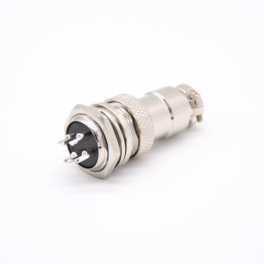 Elecbee GX16 Aviation connector  Male and Female (one Pair) 4pin StraightPanel mount Solder Type  connector