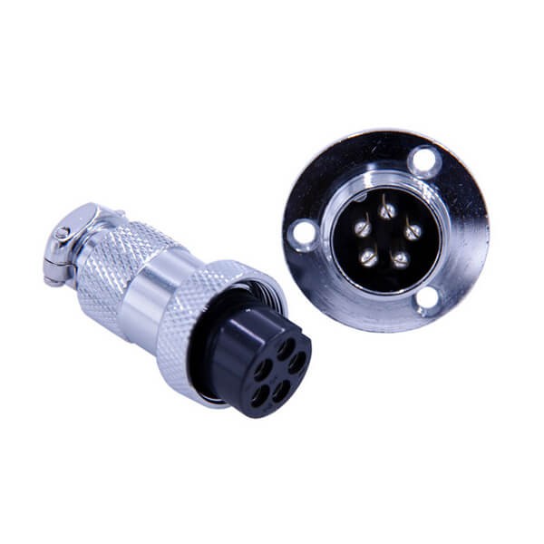 Elecbee 10sets GX20 Aviation  connector  Male and Female (one Pair) 5pin StraightFlange Solder Type  connector