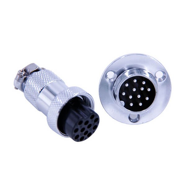 Elecbee 10sets GX20 Aviation  connector  Male and Female (one Pair) 12pin StraightFlange Solder Type  connector
