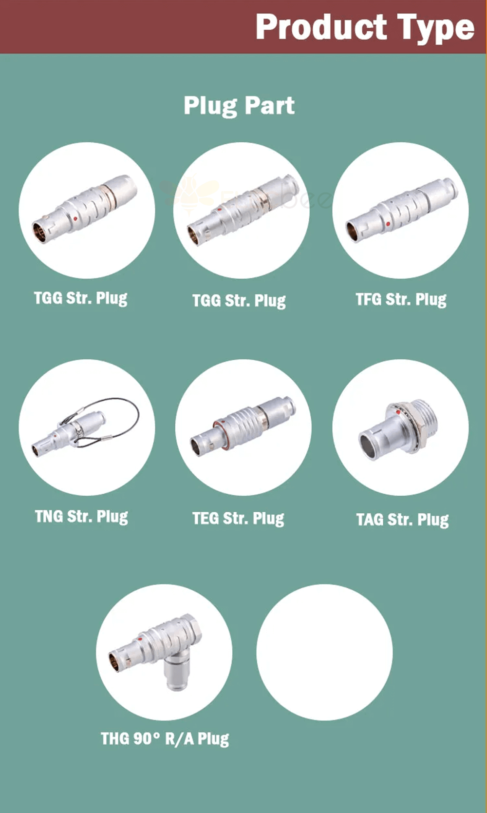 Elecbee 金属推拉自锁航空连接器 00B系列 3 pin FGG 公插头+ EGG 母插座