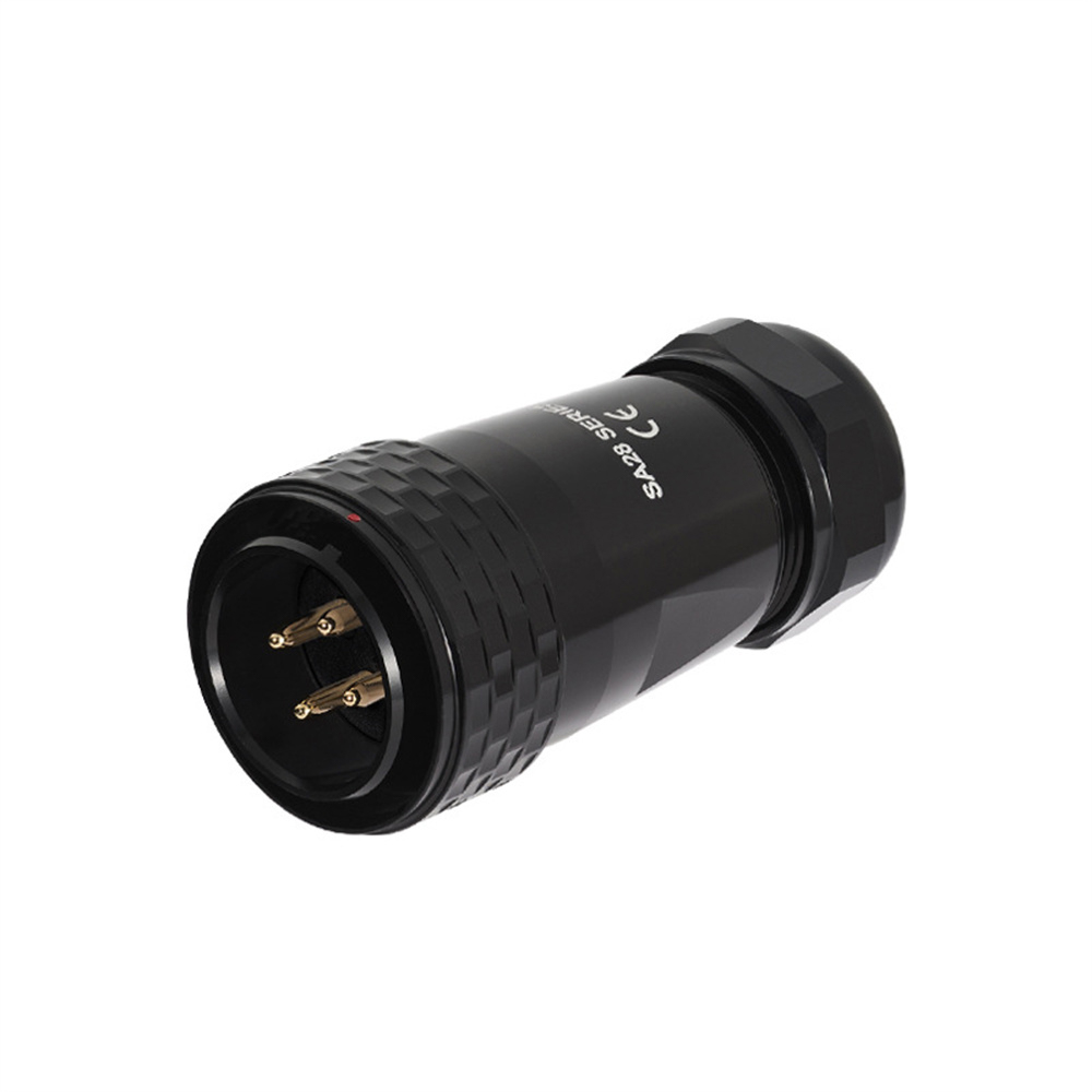 Elecbee SA2810/P4B-2 Waterproof Male Plug Cable Connector Screw Black