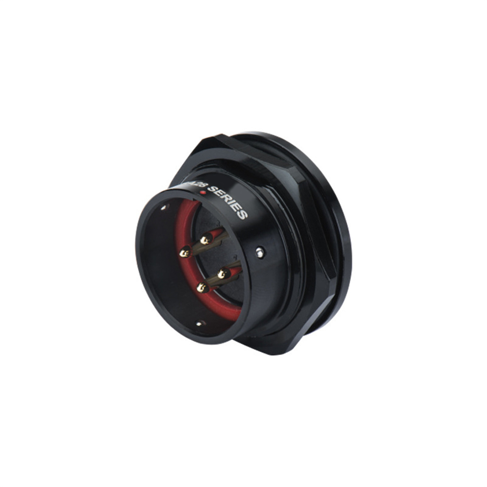 Elecbee SA2815/P24B Waterproof Male Socket Front-nut Mount Solder Black