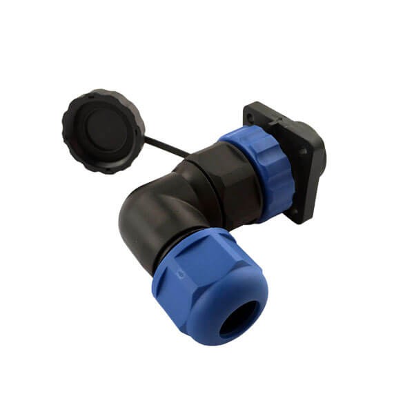 Elecbee SP21 Series Waterproof Aviation connector 10 pin Right Angle Solder Type Male Plug and Female 4-hole flange Socket one pair