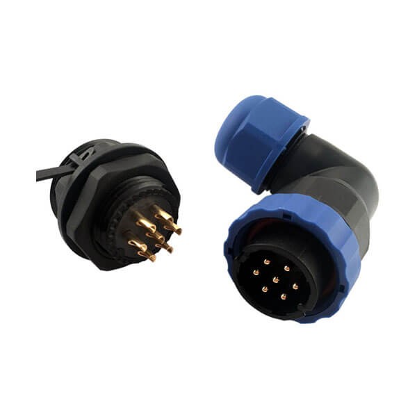 Elecbee SP29 Series Waterproof Aviation connector 7 pin Right Angle Solder Type Male Plug and Female Rear-nut mount Socket one pair
