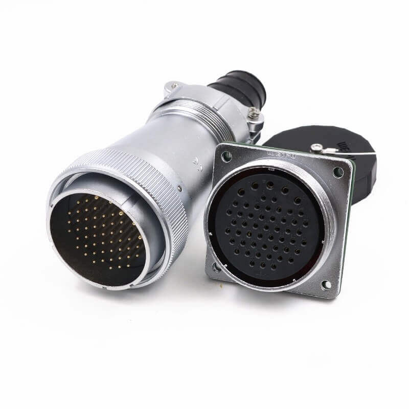 Elecbee 53pin Flange Socket and Straight Plug WF55 series TI+Z Male plug and Female Receptacle