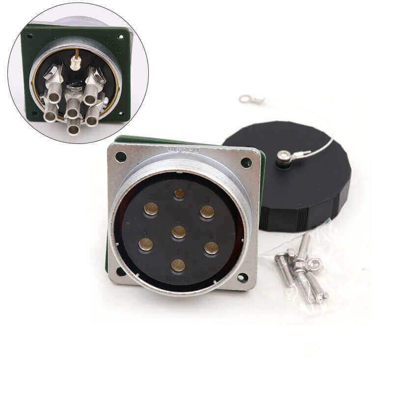 Elecbee Aviation Male Plug and Female Socket WF55/7 pin Right Angle TV+Z Waterproof Circular Connector