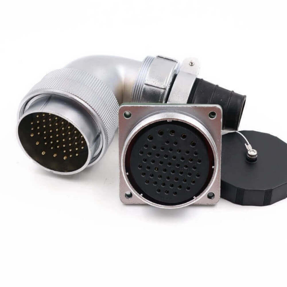 Elecbee WF55-53pin Aviation Circular Connector Bending Right Angle TV+Z Waterproof Male Plug and Female Socket