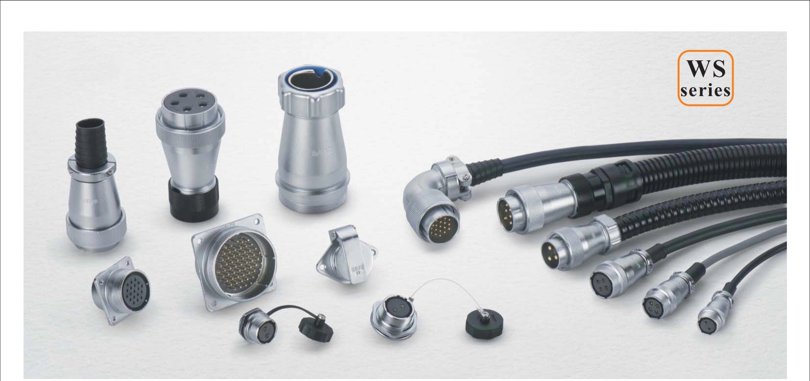 Metal Aviation Connector WS Series plug With Metal Hose WS16K4BTP Straight 4Bpin Female plug