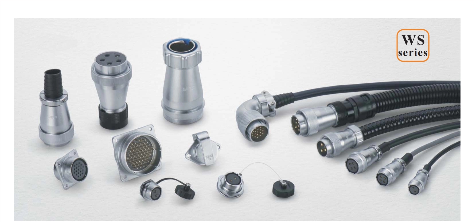 Metal Aviation Connector WS Series Plug With Plastic Hose WS20J12TD Straight 12pin Male Plug