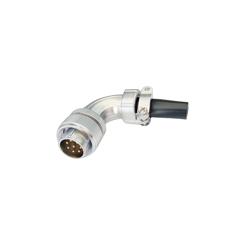 Elecbee Metal Aviation Connector WS Series Plug With clamping plates hose WS28J10BTS Right Angled 10Bpin Male Plug WS28J10BTS