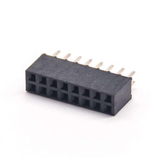 Elecbee 10pcs Dual Row Female Header 16 Pin PCB Mount 180 Degree 2.54mm Picth