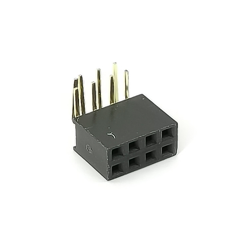 Elecbee 10pcs Right Angle Double Row Female Header 8 Pin 2.54mm Pitch Dip