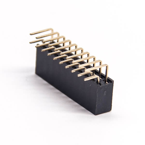 Elecbee 10pcs Right Angle Dual Row Female Header 20 Way Through Hole for PCB Mount
