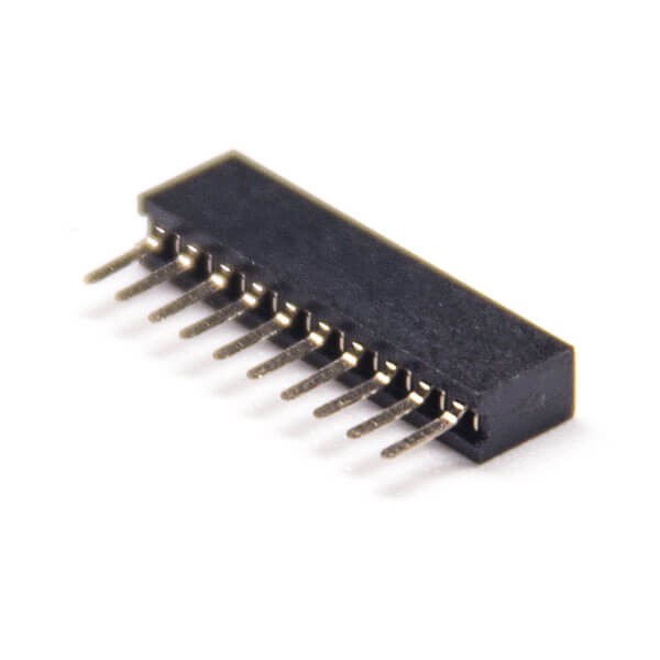 Elecbee 3pcs Single Row Female Pin Header 180 Degree 1.27mm Picth Through Hole