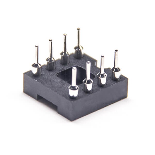 Elecbee 5pcs 2.54mm Header Double Circular Holes Socket 180 Degree Dip