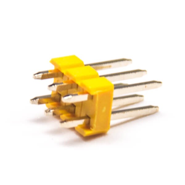 Elecbee 10pcs Straight Pin Header Through Hole 2X3 Double Row Yellow Plastic