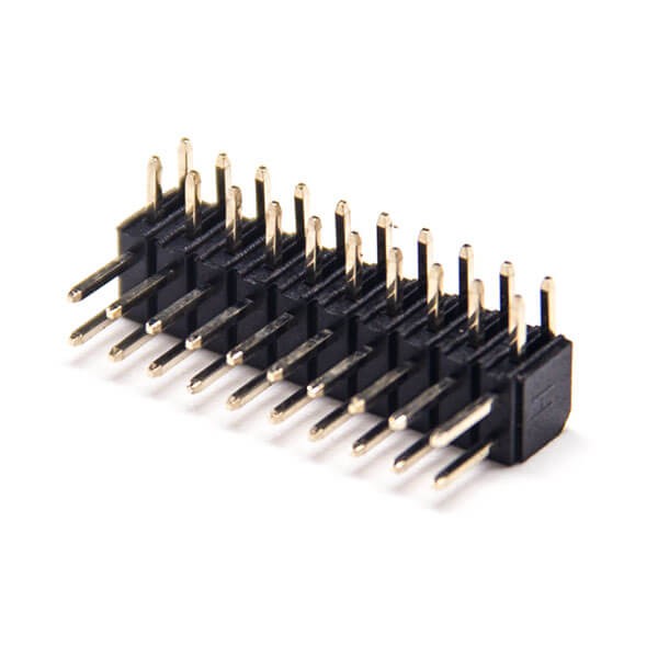 Elecbee 5pcs 20 Pin Right Angle Header Dual Row 2.0 Gap Through Hole 4.0mm Plastic Heigh