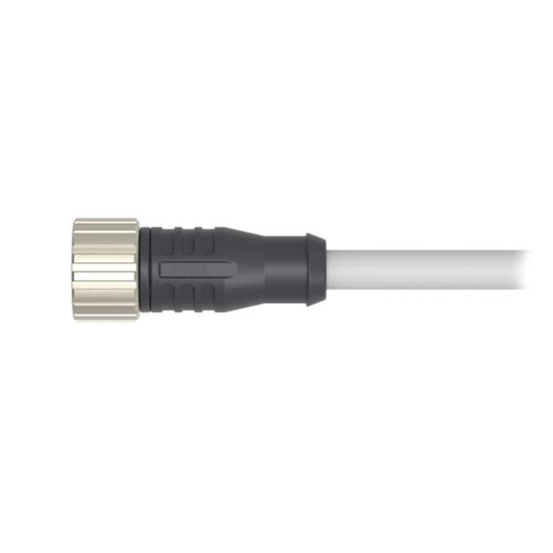 Elecbee M23 precast female plug elbow 19-15 core 12 port single channel drag chain cable PUR gray1m