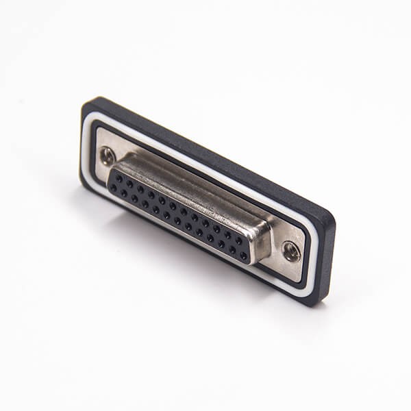 Elecbee D sub 25 Pin Female Standard IP67 type 2 Rows Through Hole Panel Mount 20pcs