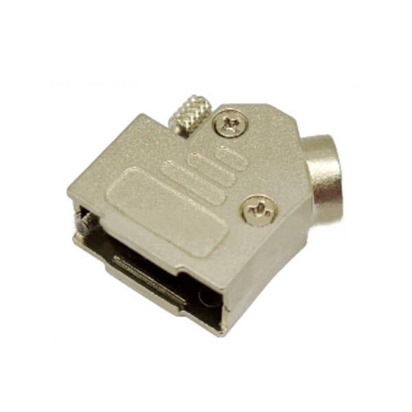 Elecbee D-SUB 9 Pin Metal Hood Right Anagle Wire Connector