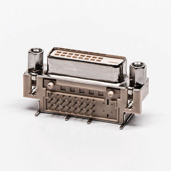 Elecbee DVI 24+1 Female Nut R/A Connector Though Hole for PCB Mount