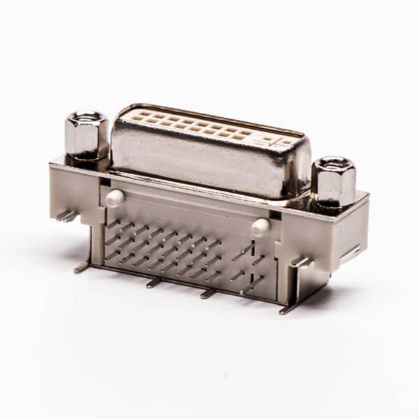 Elecbee DVI Connector Panel Mount 24+5 Pin 90° White for PCB Mount Harpoon