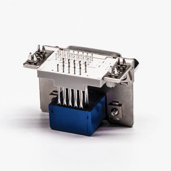 Elecbee DVI D 24+1 25 Pin Female to VGA 15 Pin Female Connector Angled for PCB Mount