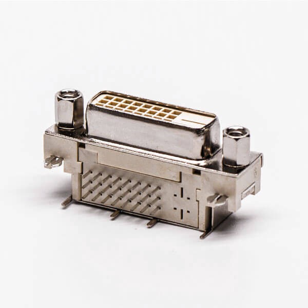 Elecbee DVI Panel Mount Right Angled Nut DVI D Connector Though Hole