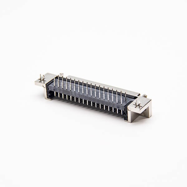 Elecbee 68 Pin SCSI Connector Female 90 Degree DIP with Harpoon for PCB Mount