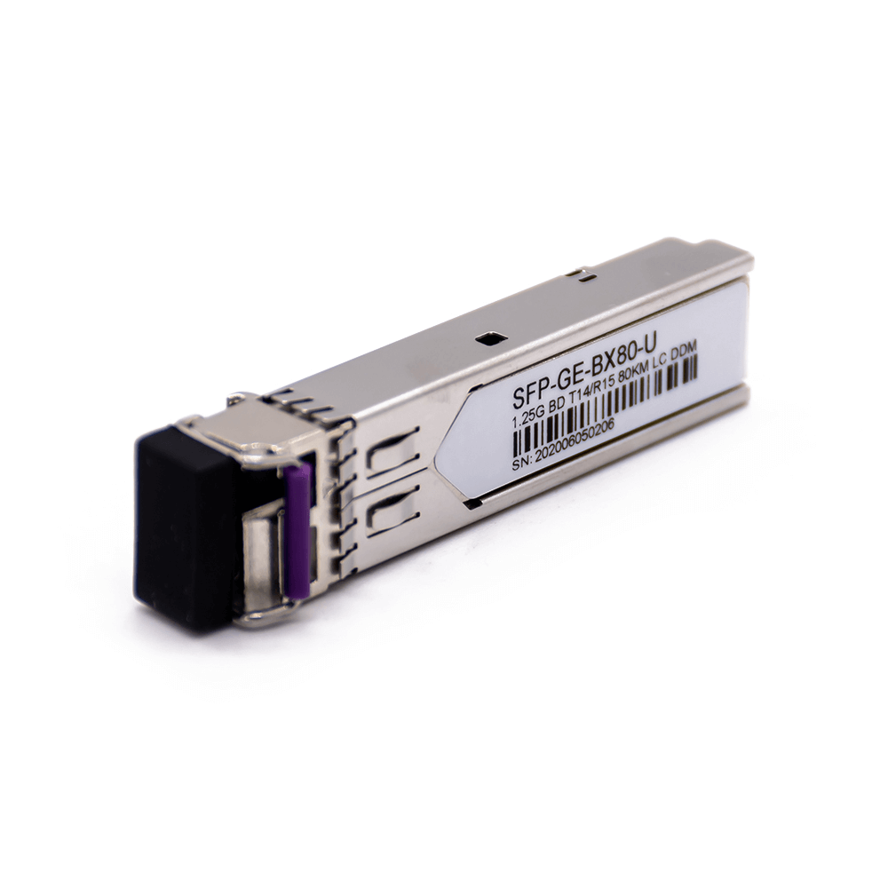 Elecbee SFP-BX80-U 1.25G SFP T1490/R1550 80km DOM Simplex LC SMF Optical Transceiver Module
