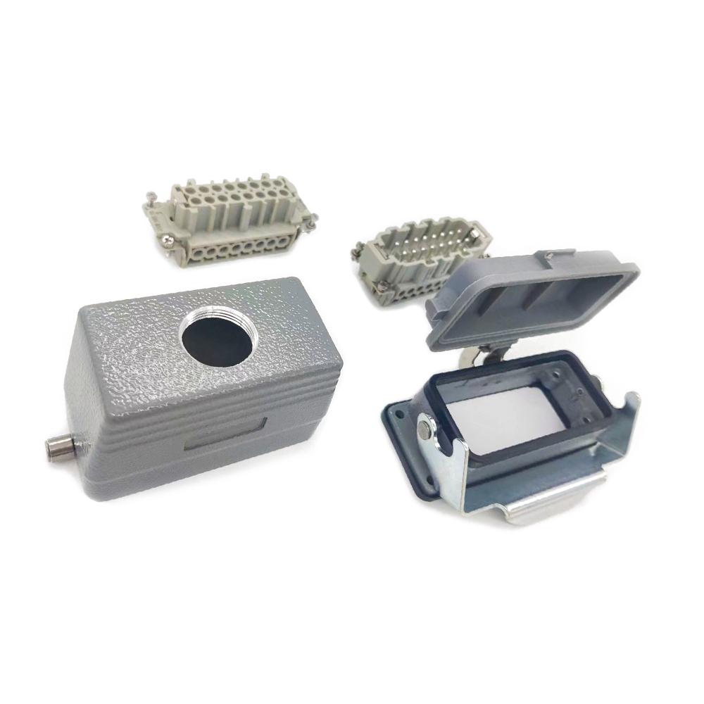 Elecbee H16B Top Entry PG21 Bulkhead Mounting 带盖 HE 16 Pin Screw Terminal