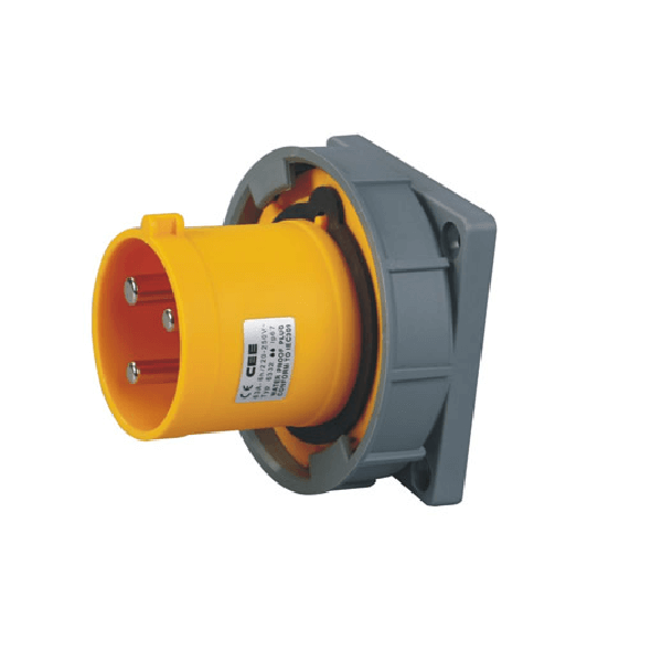 Elecbee 63A 3pin IEC60309 Pin Receptacle 2P+E IP67 CEE Industrial IEC60309 Panel Mount Male Socket