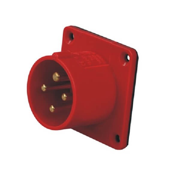 Elecbee CEE Industrial Panel Mount Pin Receptacle 32A 4pin 380V-415V 50/60Hz 4P 6h IP44