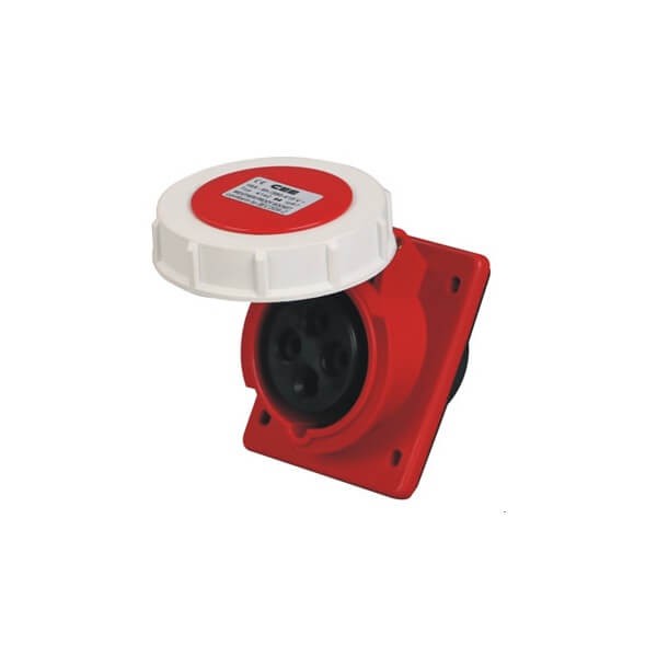 Elecbee CEE 4pin Socket 16A IP67 IEC60309 Panel Mount Receptacle Angle Type