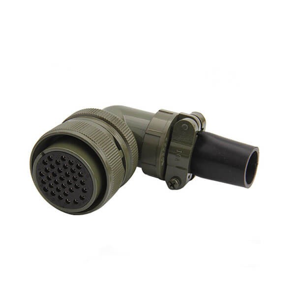 Elecbee Mil-Spec Connector MS5015 Series 5pcs Threaded MS3108A28-15S silvering 35pin Right Angle  Solder Type Plug