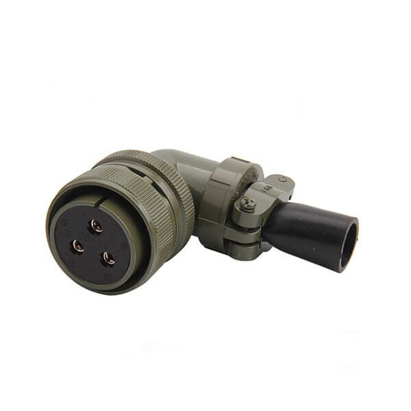 Elecbee Mil-Spec Connector MS5015 Series 5pcs Threaded MS3108A28-3S gild 3pin Right Angle  Solder Type Plug