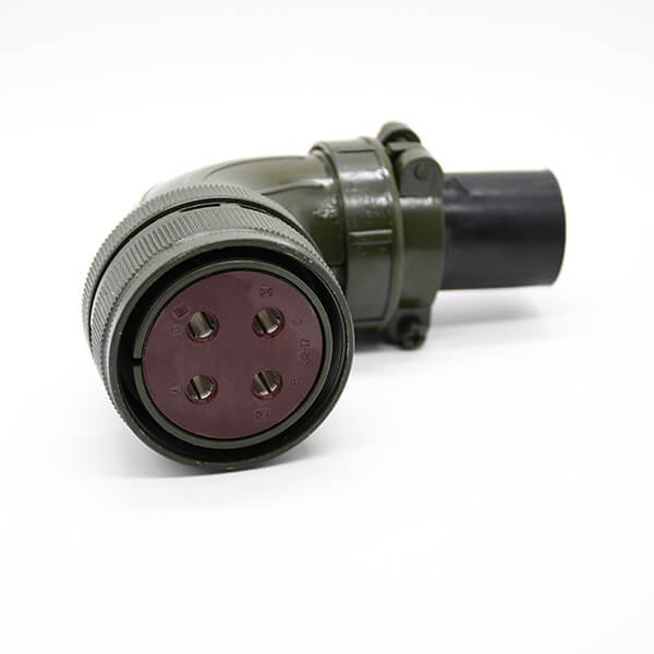 Elecbee Mil-Spec Connector MS5015 Series 5pcs Threaded MS3108A32-17S silvering 4pin Right Angle  Solder Type Plug