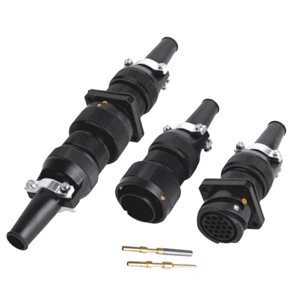 Elecbee Female Docking Type Male Socket Plug Traction Motor Connector JL 19 Pin Bayonet Coupling Solder American-Standard