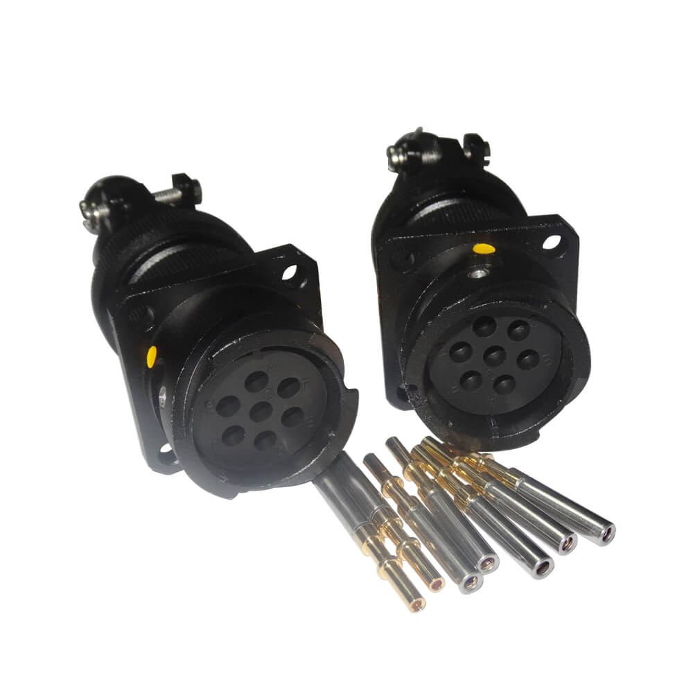 Elecbee JL Socket Female Traction Motor Connector Panel Mount 7 Pin 180 Degree Bayonet Coupling Solder American-Standard