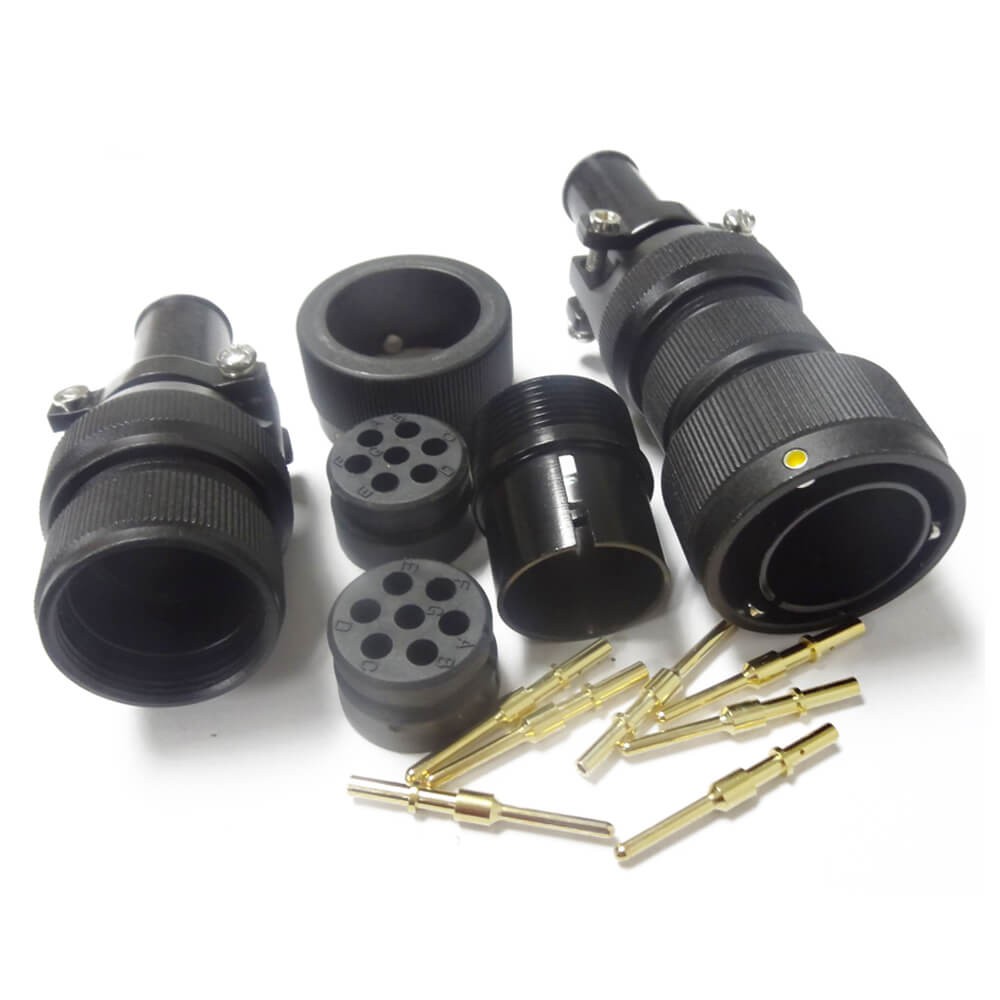 Elecbee Rail Connectors Bayonet Coupling 7 Pin JL Plug Male American-Standard Solder