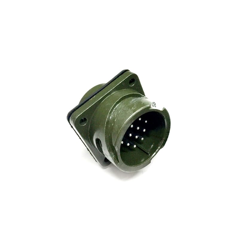 Elecbee MS3102A20-27 Circular Connector MIL-DTL-5015 Series Box Mount Receptacle 14 Contacts Solder Pin Bayonet Connector