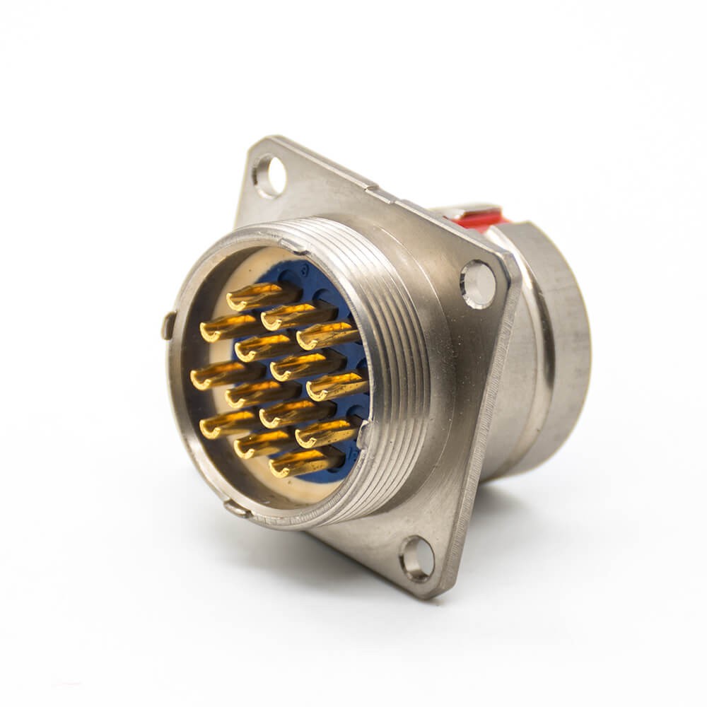 Elecbee 14 Pin Connector Female Y27G Socket 20 Shell Size Panel Mount 180° Solder cup Admiralty Metal