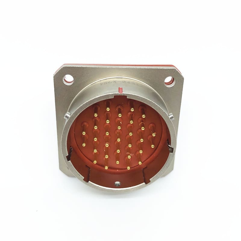 Elecbee Y50X-2431ZJ10 Flange Socket 24 Shell Size Bayonet Coupling Solder Cup 31 Pin Nickel Plating Male Socket
