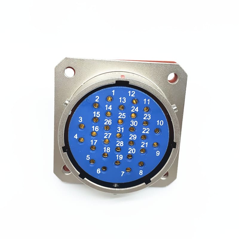 Elecbee Y50X-2431ZK10 Flange Socket 24 Shell Size Bayonet Coupling Solder Cup 31 Pin Nickel Plating Female Socket