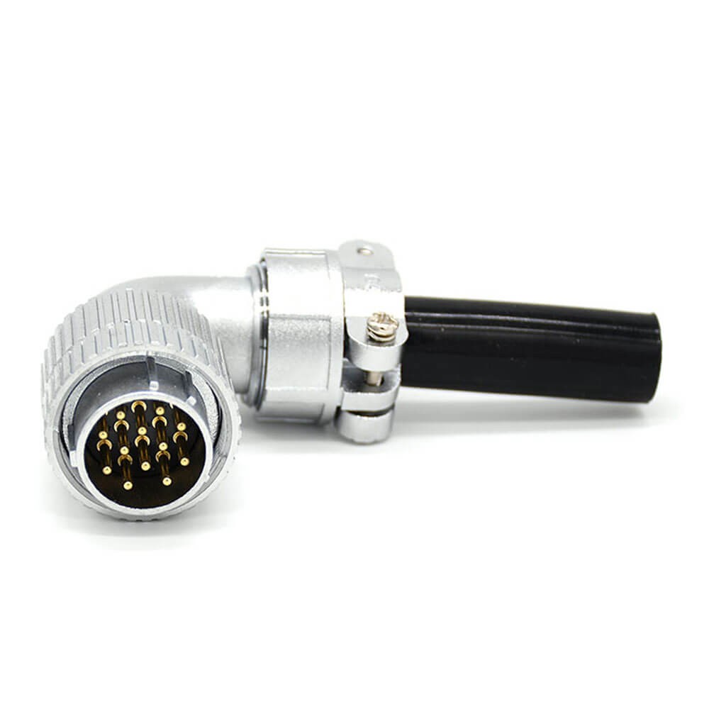 Elecbee Angled Connectors P24 Male 12 Pin Plug for Cable